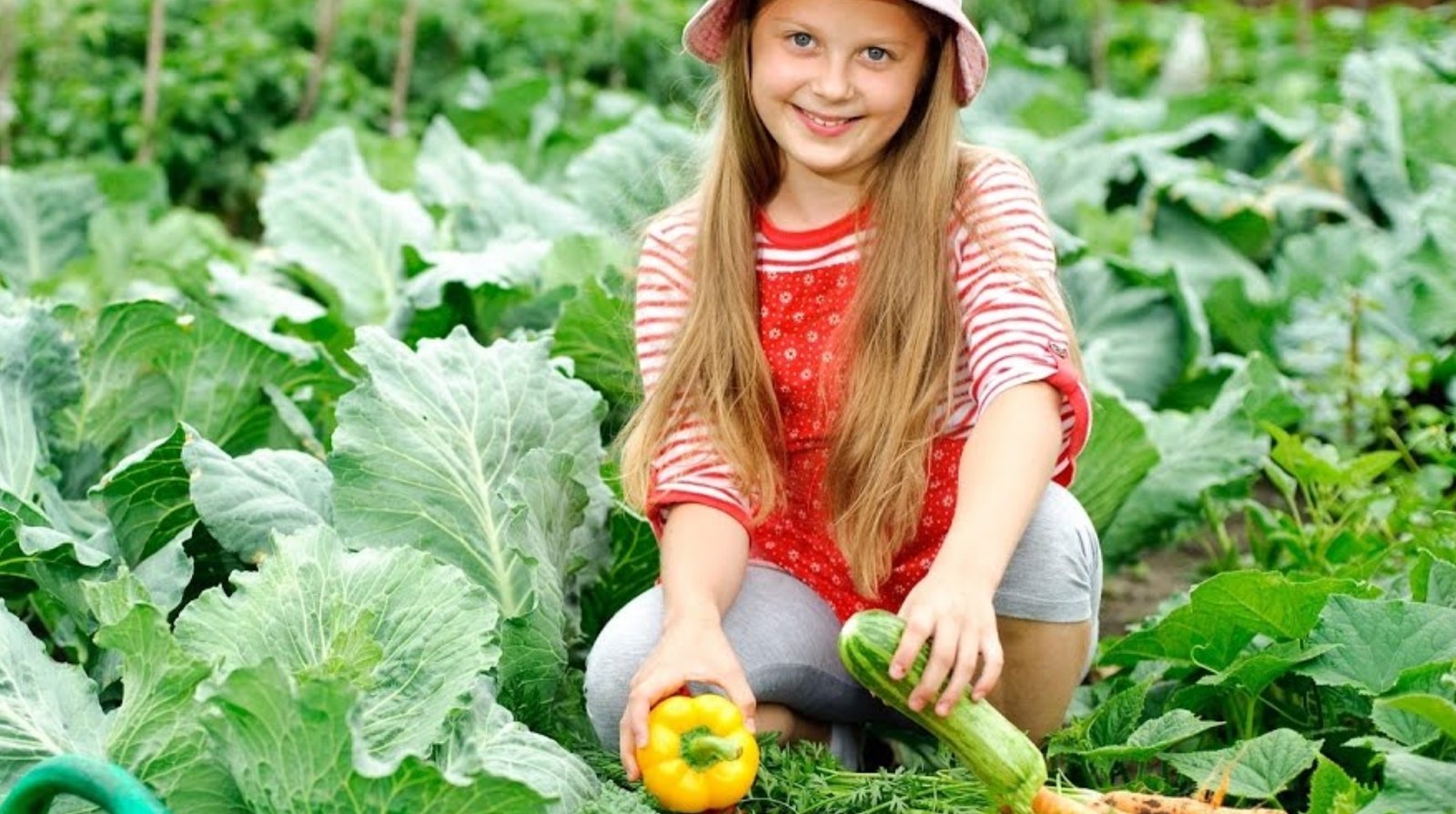 kind in groentetuin